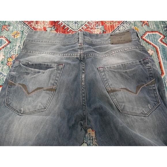 VTG Y2k Guess Jeans Robertson Slim 1981 Distressed/Purple Pocket Men's 30 X 33 - Picture 7 of 13